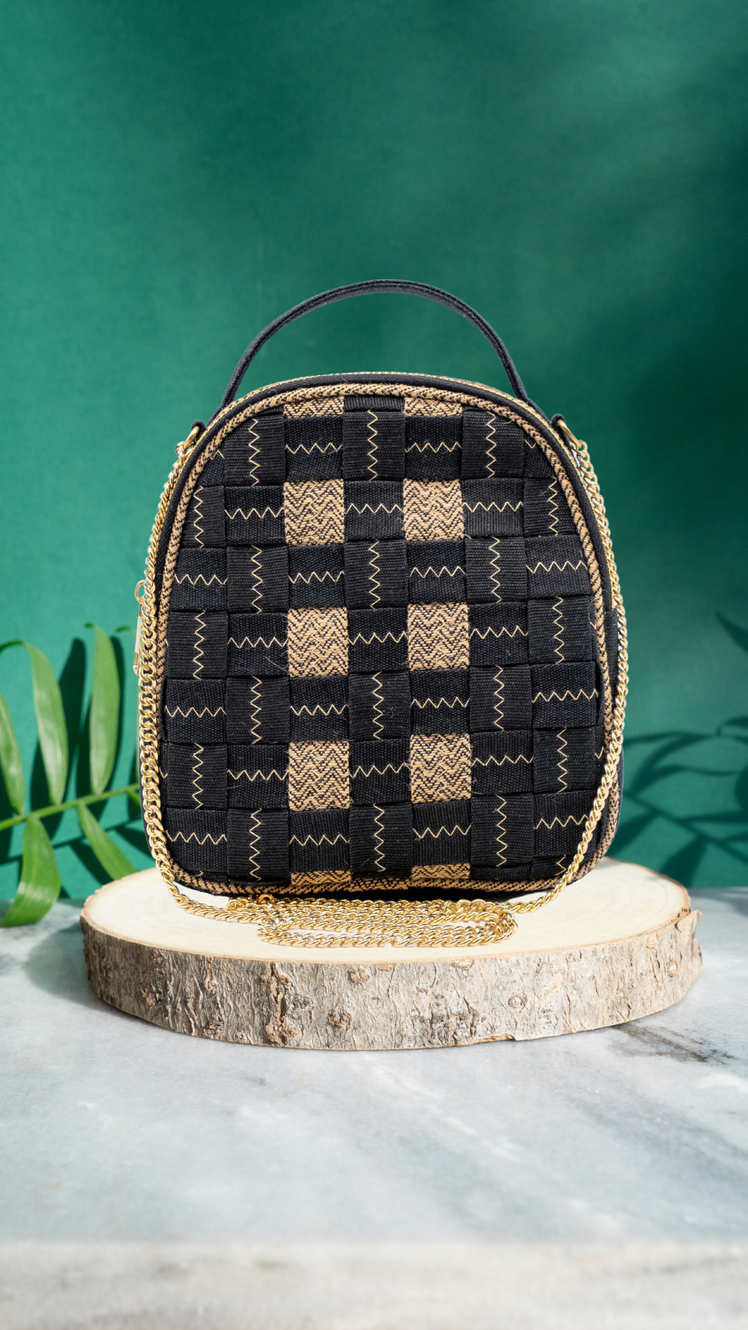 Whimsical weave sling bag