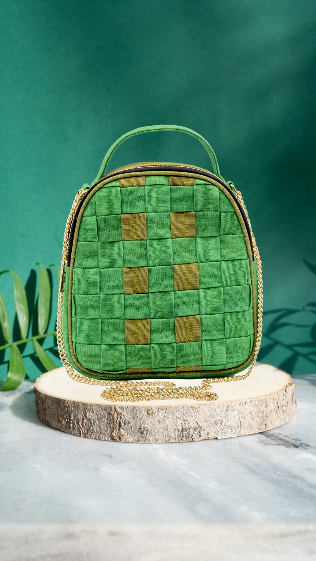 Whimsical weave sling bag