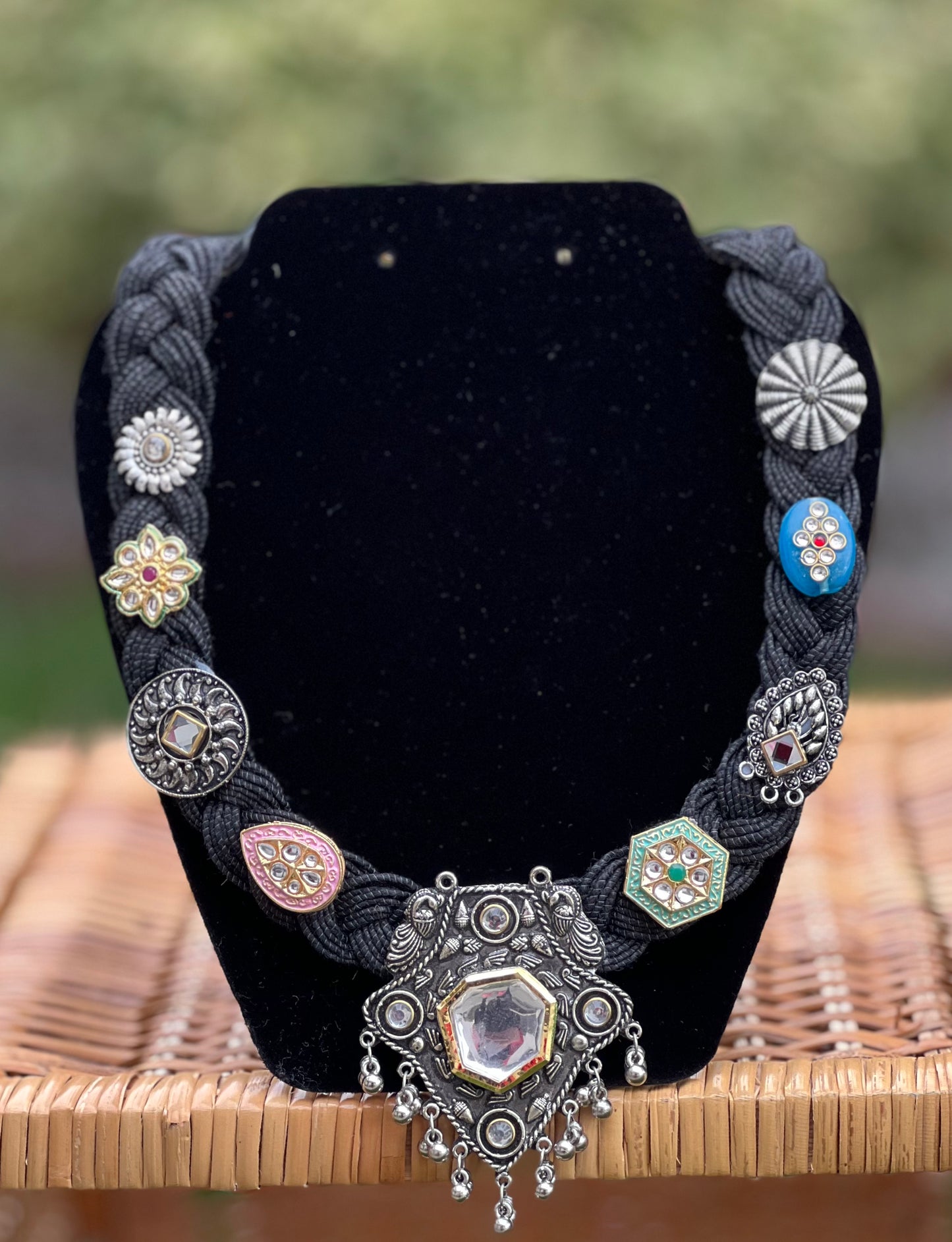 Knotted Jute Necklace - Shadow Strand