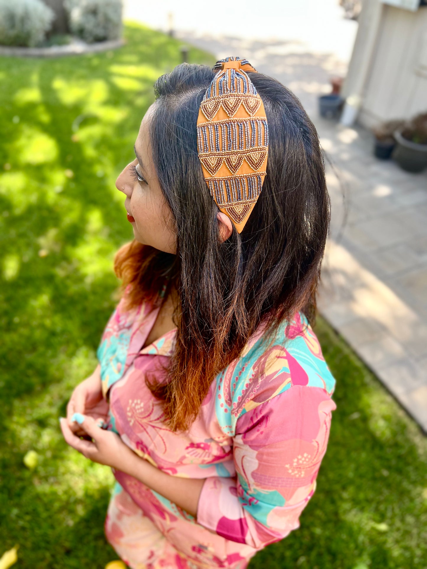 Beaded Headband - Acorn Squash