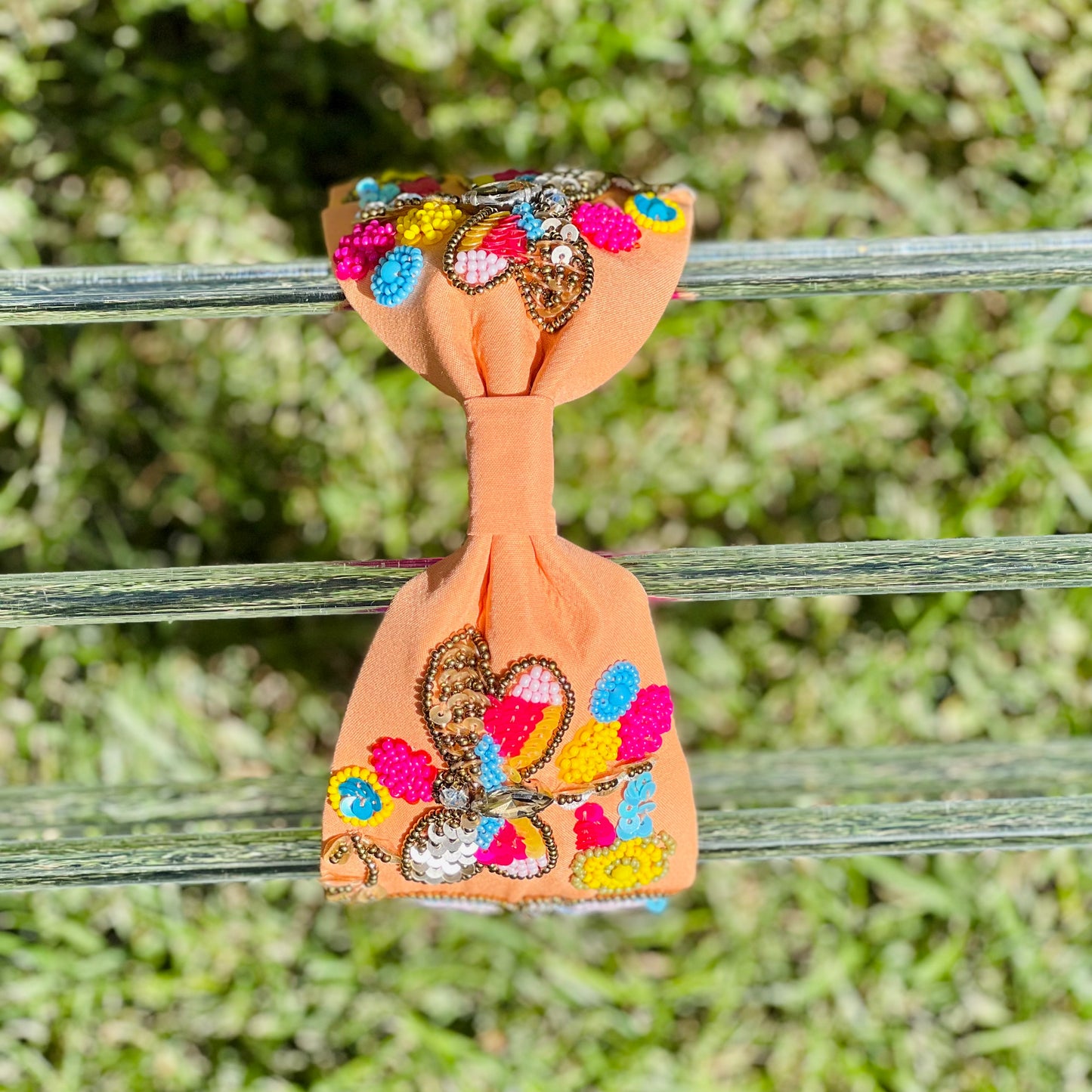 Beaded headband- Muskmelon orange