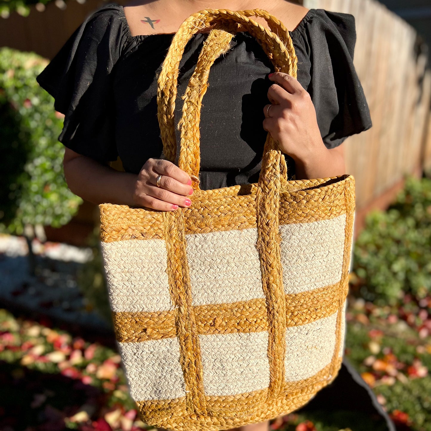 Jute and Dari Cotton Tote bag