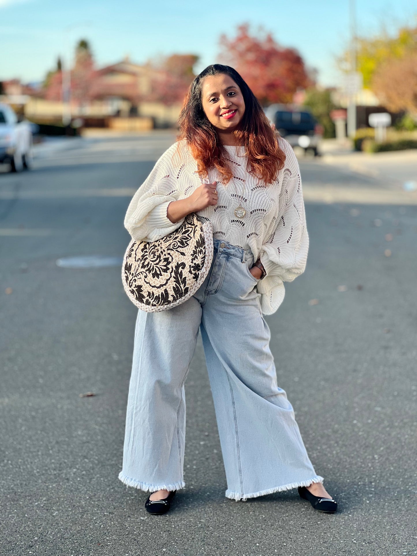 Black print Jute & Dari Cotton Tote Bag