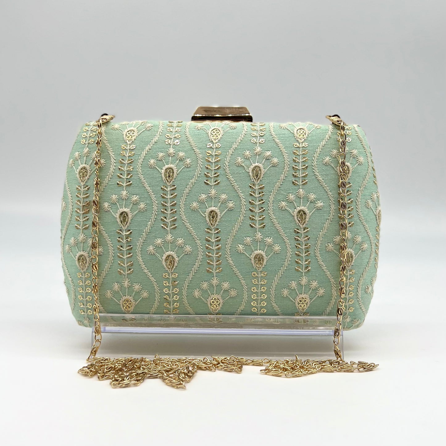 Chikankari clutch - Rounded Rectangle