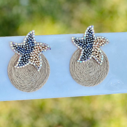 Seaside chic jute earrings