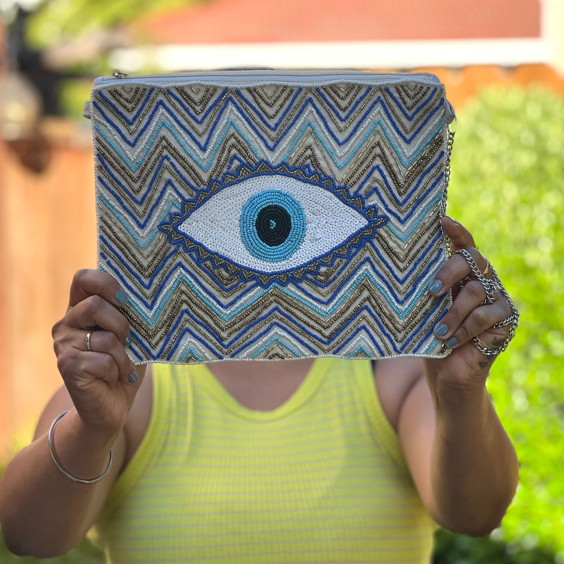 Beaded Evil Eye Sling bag