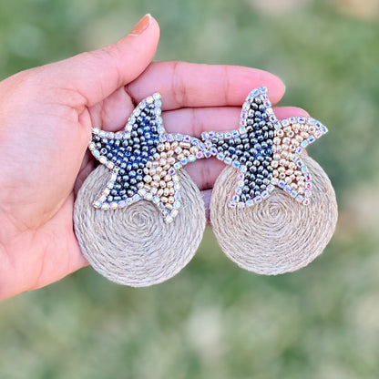 Seaside chic jute earrings