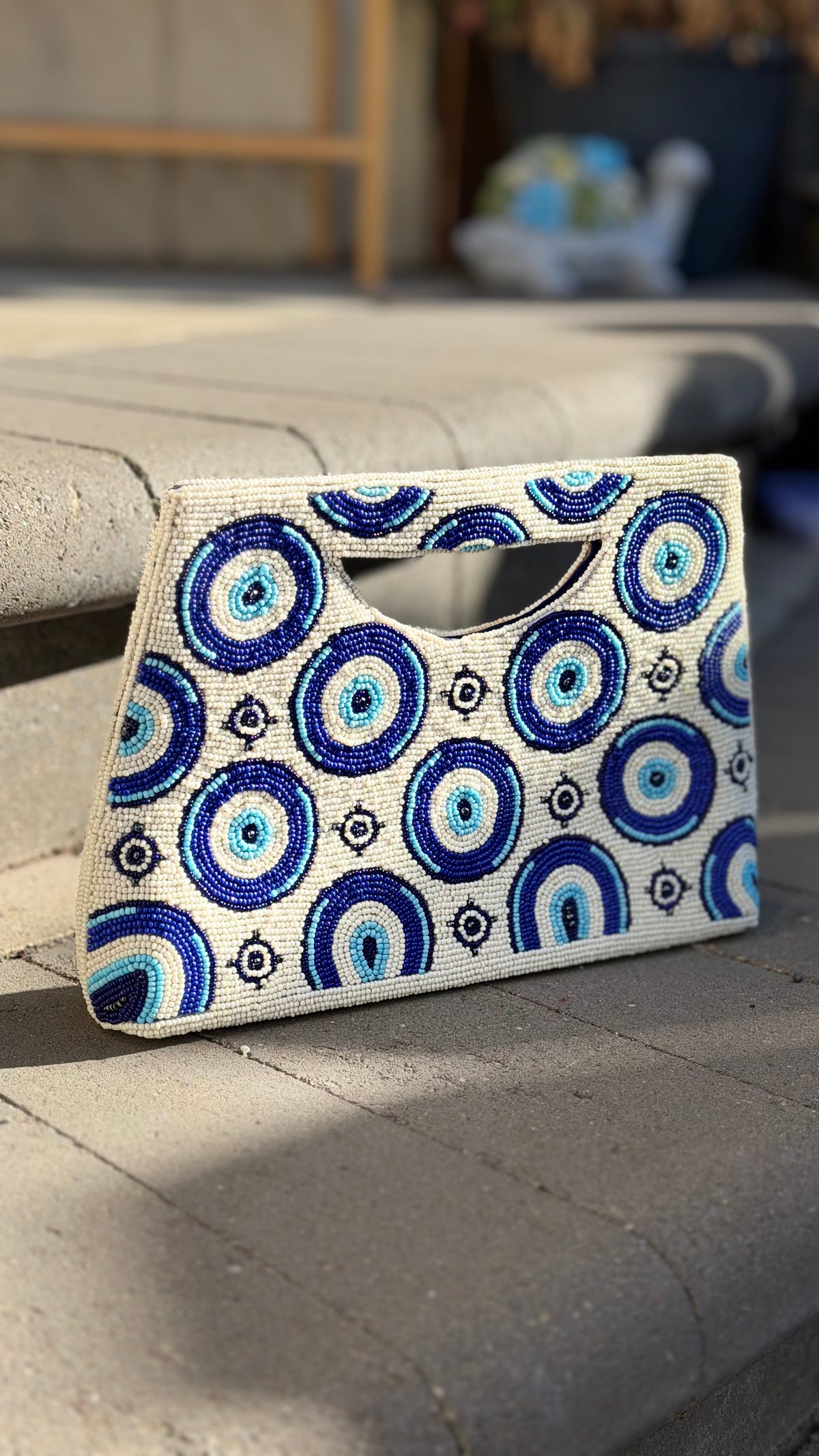 Nazaré Evil Eye Beaded Clutch