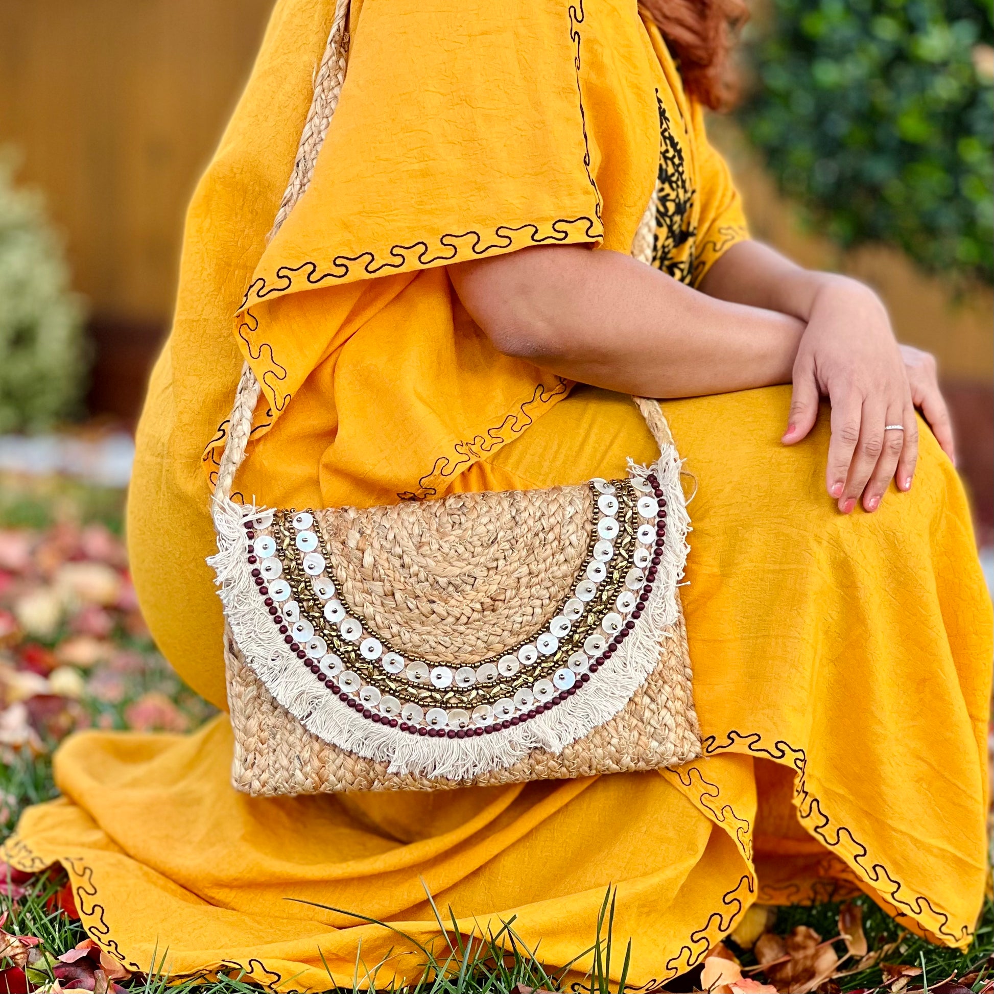 Jute hot sale sling bag