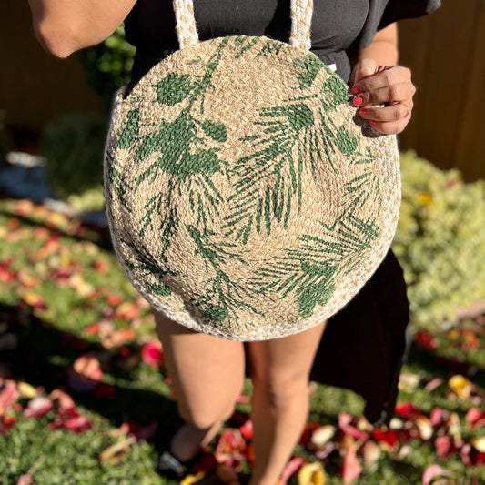 Green Jute & Dari Cotton Tote Bag